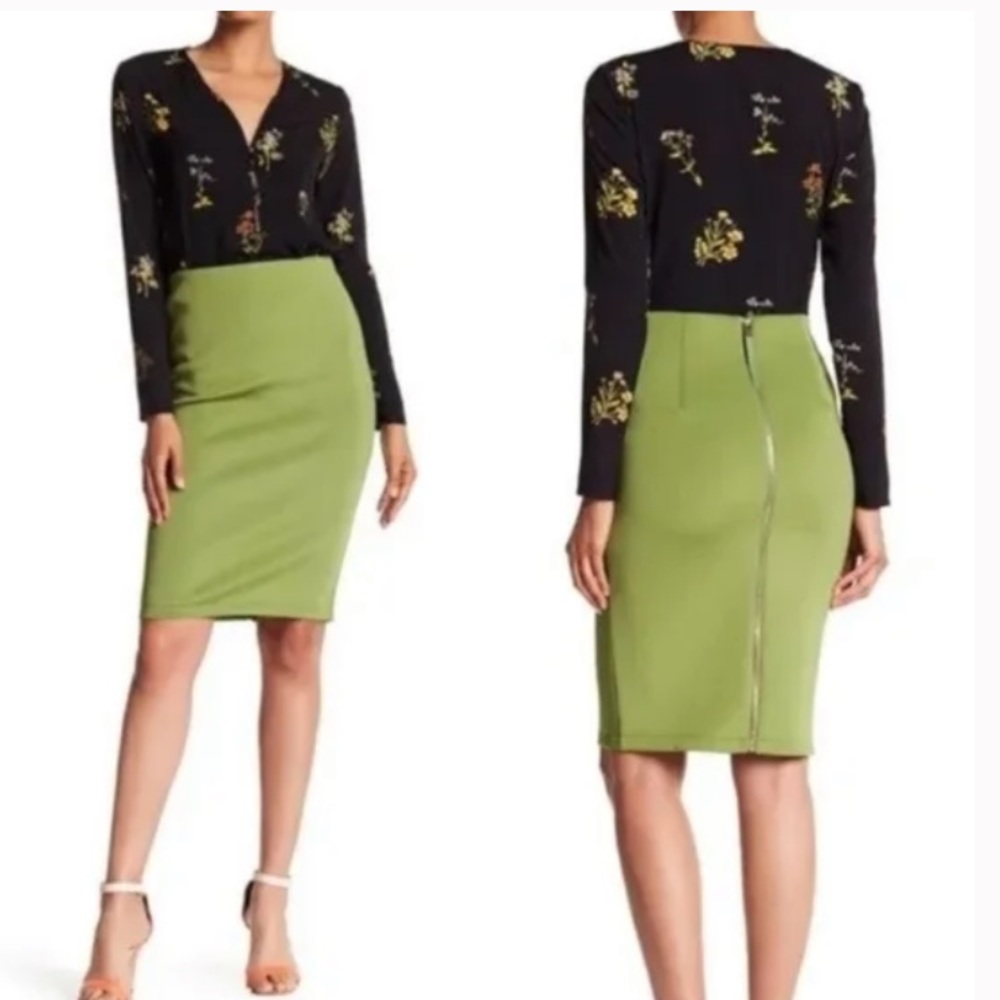 Catherine MaLandrino olive Green Bodycon Pencil skirt - Picture 5 of 12